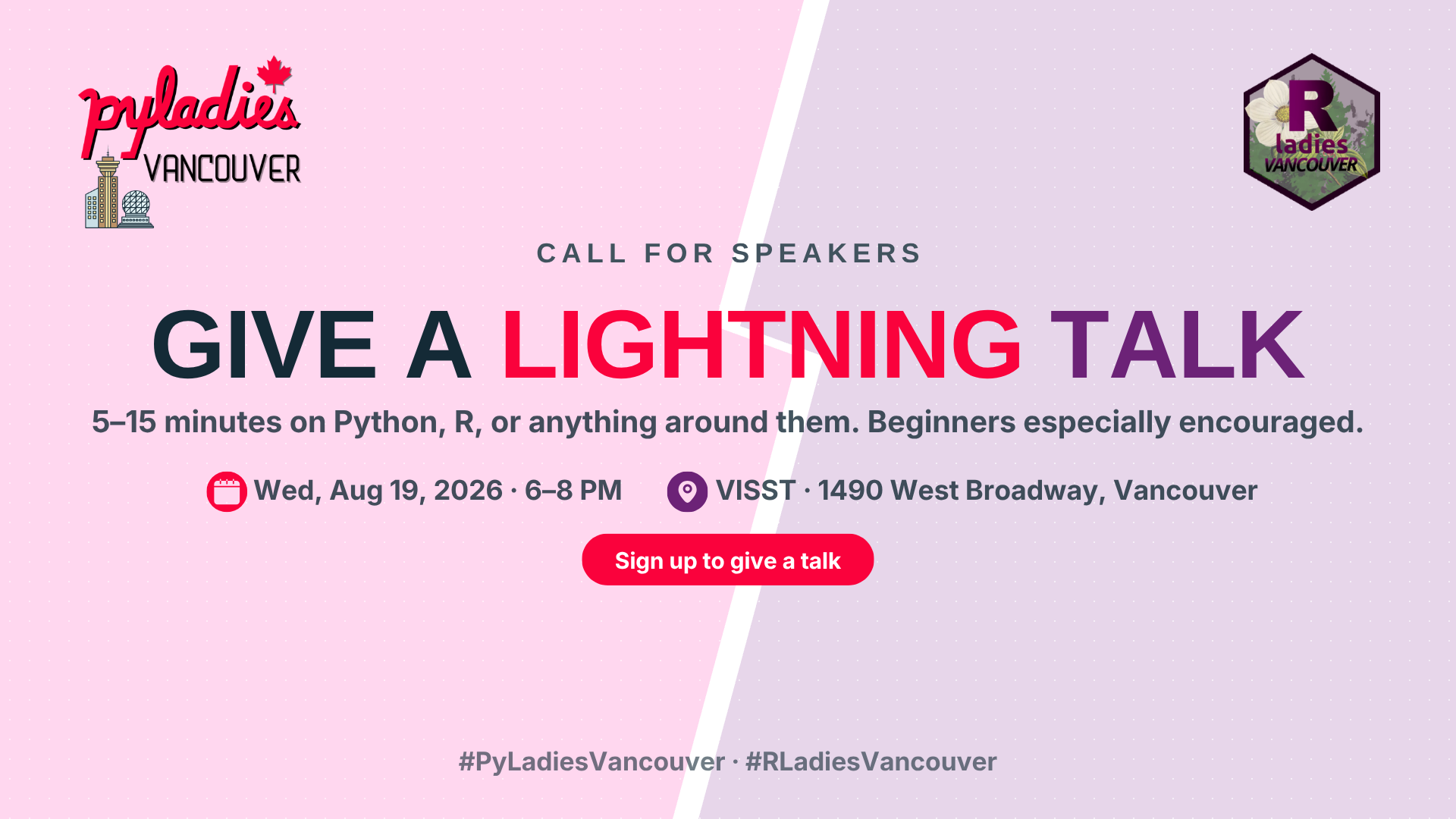 Give a lightning talk: an open invitation, especially to first-time speakers