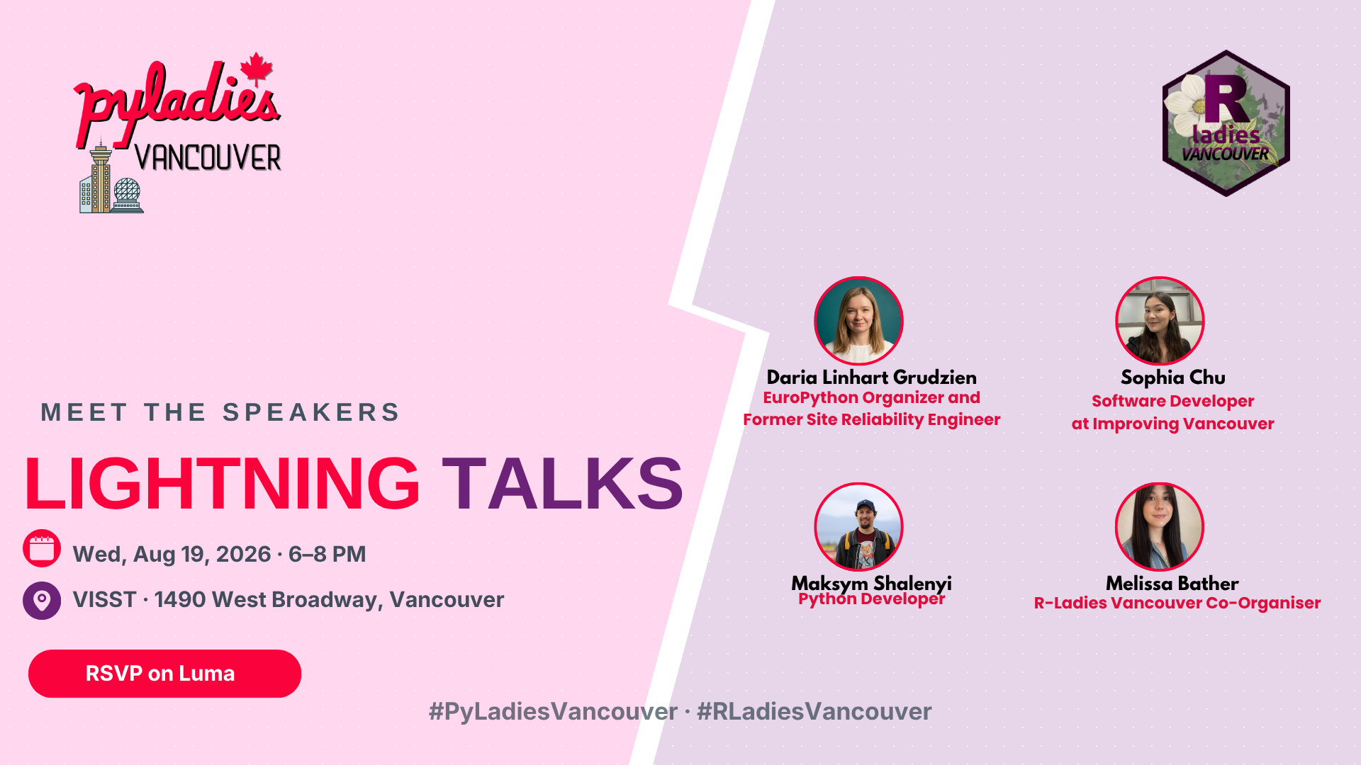 Meet the August 19 lightning talks lineup